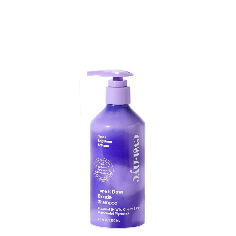 Shampoo para Cabello Rubio con Pigmentos Violetas EVA NYC, 260 ml.